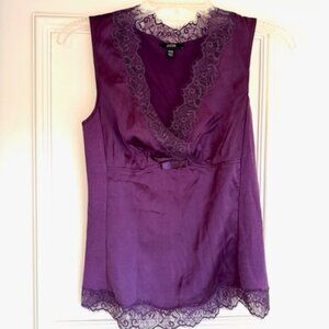 Satin sleeveless with lace